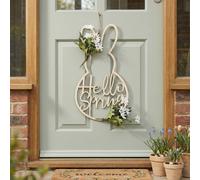 Garden Greatness Hello Spring Faux Foliage Bunny Wreath | Size: 1 Pack Garden Greatness Multicolor 1 Pack