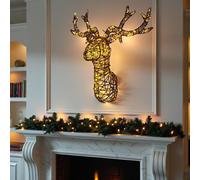 Garden Greatness Heritage LED Stag Head Wall Light in Brown | Size: 1 Pack Garden Greatness Brown 1 Pack