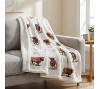 Garden Greatness Highland Cow Cosy Warm Fleece Blanket
