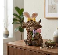 Garden Greatness Highland Cow Easter Bunny Ornament
