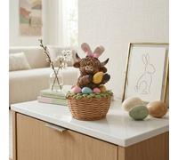 Garden Greatness Highland Cow In Easter Basket Ornament | Size: 1 Pack Garden Greatness Multicolor 1 Pack