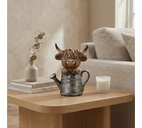 Garden Greatness Highland Cow In Watering Can Ornament