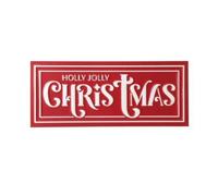 Garden Greatness Holly Jolly Christmas Metal Sign in Red | Size: 1 Pack Garden Greatness Red 1 Pack