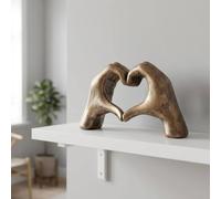 Garden Greatness Large Bronze Heart Hands Sculpture | Size: 1 Pack Garden Greatness Bronze 1 Pack