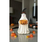 Garden Greatness Large Ghost Witch Hat Pumpkin Bowl Ornament in White | Size: 1 Pack Garden Greatness White 1 Pack