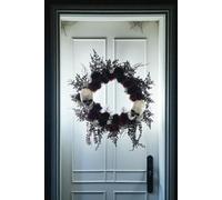 Garden Greatness Large Halloween Skull & Roses Wreath in Black | Size: 1 Pack Garden Greatness Black 1 Pack