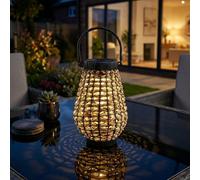Garden Greatness Large Relica Solar Woven Rattan Lantern