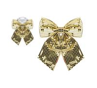 Garden Greatness Large Shiny Disco Gold Bow Decoration in Silver | Size: 1 Pack Garden Greatness Silver 1 Pack
