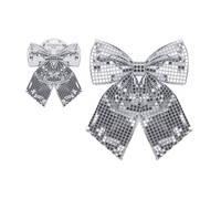 Garden Greatness Large Shiny Disco Silver Bow Decoration | Size: 1 Pack Garden Greatness Silver 1 Pack