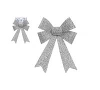Garden Greatness Large Silver Decorative Tinsel Bow | Size: 1 Pack Garden Greatness Silver 1 Pack