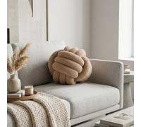 Garden Greatness Large Taupe Teddy Knot Cushion | Size: 30 cm x 30 cm Garden Greatness Taupe 30 cm x 30 cm