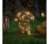 Garden Greatness LED Rattan Mushroom Light - Indoor/Outdoor Autumn Decor in Brown | Size: 1 Pack Garden Greatness Brown 1 Pack