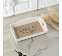 Garden Greatness Life Is Beautiful Decorative Tray in White | Size: 1 Pack Garden Greatness White 1 Pack