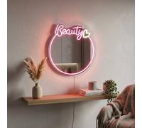 Garden Greatness Light Up Neon Beauty Wall Mirror in White Garden Greatness White