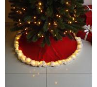 Garden Greatness Light Up Red Velvet Tree Skirt | Size: 1 Pack Garden Greatness Red 1 Pack