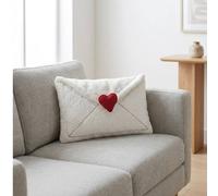 Garden Greatness Love Letter Boucle Cushion in White Garden Greatness White