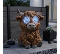 Garden Greatness Lunaria Blinkin Highland Cow Solar Light in Natural | Size: 1 Pack Garden Greatness Natural 1 Pack