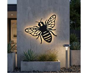 Garden Greatness Lunaria Bumble Bee Solar Wall Art