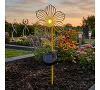 Garden Greatness Lunaria Canary Solar Flower Stake Light in Yellow Garden Greatness Yellow