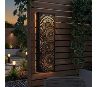 Garden Greatness Lunaria Circle Solar Wall Panel Light in Black Garden Greatness Black