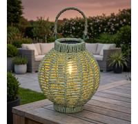 Garden Greatness Lunaria Emerald LED Wicker Solar Lantern | Size: 1 Pack Garden Greatness Emerald 1 Pack
