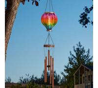 Garden Greatness Lunaria Hanging Solar Hot Air Balloon Wind Chime