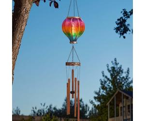Garden Greatness Lunaria Hanging Solar Hot Air Balloon Wind Chime Garden Greatness Multicolor