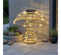 Garden Greatness Lunaria Rattan Solar Mushroom Light