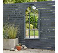 Garden Greatness Lunaria Slate Arched Garden Mirror in Dark Grey Garden Greatness Dark Grey
