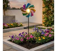 Garden Greatness Lunaria Solar Wind Spinner Stake Light Garden Greatness Multicolor
