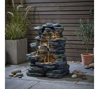 Garden Greatness Lunaria Stacked Rocks Led Water Feature