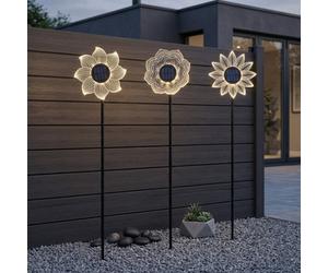 Garden Greatness Lunaria Triple Bloom Solar Stake Lights