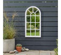 Garden Greatness Lunaria White Arched Garden Mirror