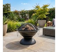 Garden Greatness Lustre Modern Enamelled Steel Firepit in Black | Size: 1 Pack Garden Greatness Black 1 Pack