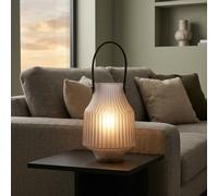 Garden Greatness Maison Frosted Glass Portable Lantern in Grey Garden Greatness Grey