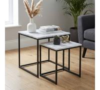 Garden Greatness Maison Marble Effect Nesting Tables in Brown | Size: 1 Pack Garden Greatness Brown 1 Pack