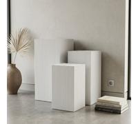Garden Greatness Maison Trio Blanc Ribbed Display Pedestals