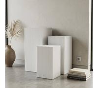 Garden Greatness Maison Trio Blanc Ribbed Display Pedestals | Size: 3 Pack Garden Greatness Multicolor 3 Pack