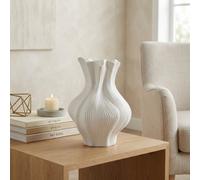 Garden Greatness Maison Wavy Ribbed Blanc Decorative Vase