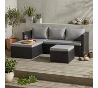 Garden Greatness Maldives Outdoor Rattan Corner Sofa Set in Black | Size: 1 Pack Garden Greatness Black 1 Pack