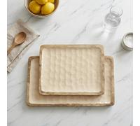 Garden Greatness Mango Shell Wooden Serving Plate Duo