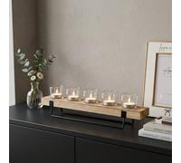 Garden Greatness Mango Wood 5 Tealight Candle Holder | Size: 1 Pack Garden Greatness Multicolor 1 Pack