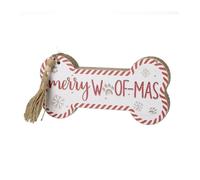 Garden Greatness Merry Woofmas Bone Christmas Sign in Red | Size: 1 Pack Garden Greatness Red 1 Pack