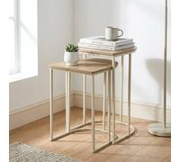 Garden Greatness Natural Oak Effect Nesting Table Duo in Light Brown | Size: 1 Pack Garden Greatness Light Brown 1 Pack