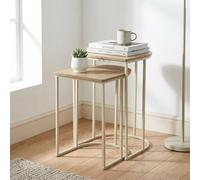Garden Greatness Natural Oak Effect Nesting Table Duo in Light Brown | Size: 2 Pack Garden Greatness Light Brown 2 Pack