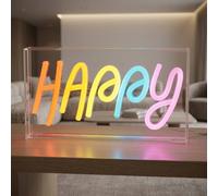 Garden Greatness NeonEsque Happy Vibes LED Neon Sign Light Garden Greatness Multicolor