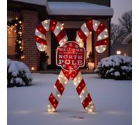 Robert Dyas LED Copper Candy Cane Stakes - Set of 4, Multi