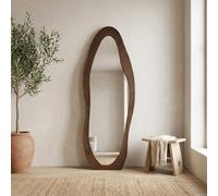 Garden Greatness Osmose Brown Waved Velvet Full Length Mirror