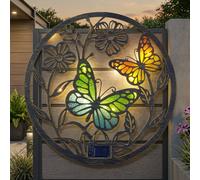 Garden Greatness Papillon Solar Butterfly Disc Wall Light Garden Greatness Multicolor