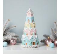 Garden Greatness Pastel Gingerbread Tower House Decoration | Size: 1 Pack Garden Greatness Multicolor 1 Pack